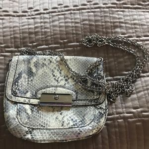 COACH Snake python Leather Chain Crossbody Bag Clu